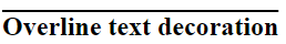 CSS Textdecoration